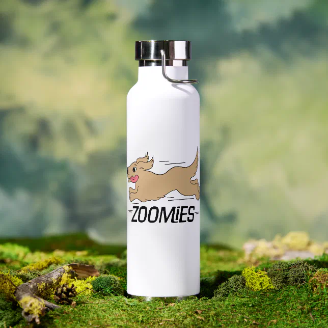 Dog Zoomies Energy White Water Bottle Zazzle