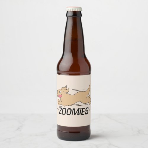 Dog Zoomies Funny Beer Bottle Label