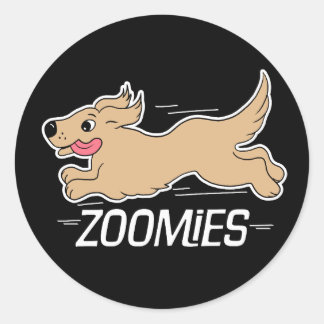 Dog Zoomies Funny Classic Round Sticker