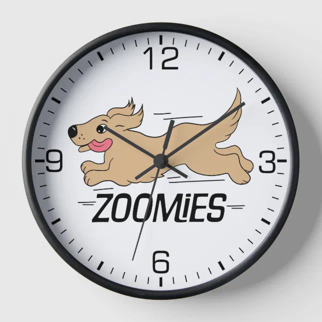 Dog Zoomies Funny Clock Zazzle