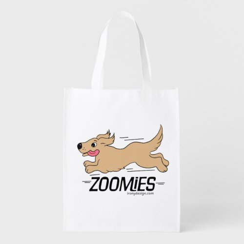 Dog Zoomies Funny Grocery Bag