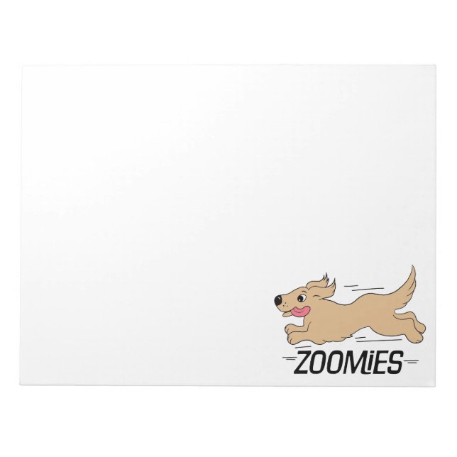 Dog Zoomies Funny Notepad (Front)