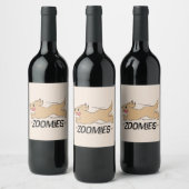 Dog Zoomies Funny Wine Label (Bottles)