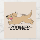 Dog Zoomies Funny Wine Label (Single Label)