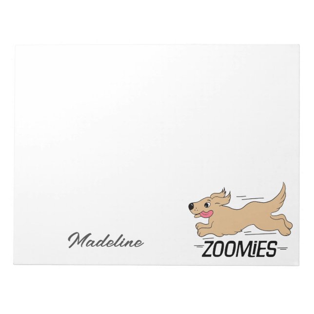 Dog Zoomies Personalized Notepad (Front)