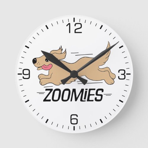Dog Zoomies Round Clock