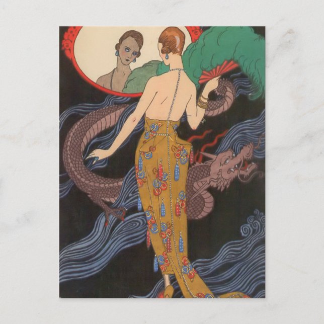 Dogaresse Evening Gown by George Barbier Postcard (Front)