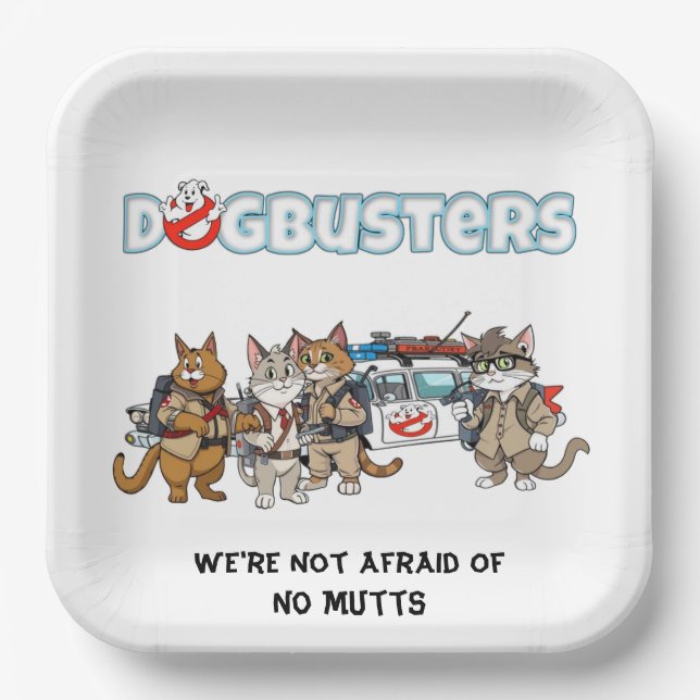 Dogbusters Cats Paper Plates (Front)
