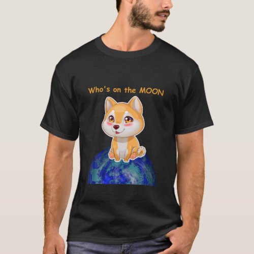 Doge Baby Moon Dogecoin Funny Dog Meme Coin Crypto T_Shirt