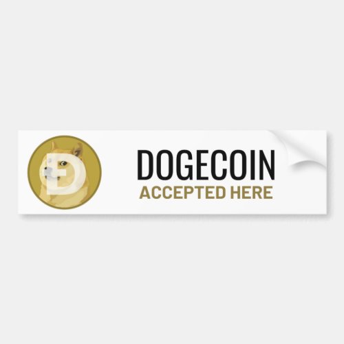 Doge Coin Accepted Here Window Sticker Decal