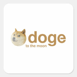 doge, coin, doge coin, dogecoin square sticker
