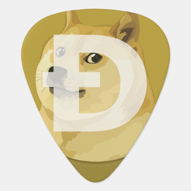 Doge Coin (DOGE) Dog Guitar Pick (Front)