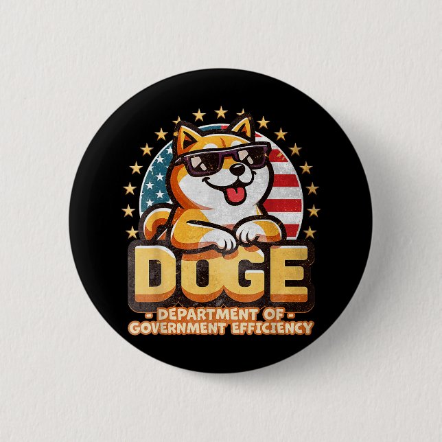 Doge D.o.g.e. Department Of Government Efficiency  Button (Front)