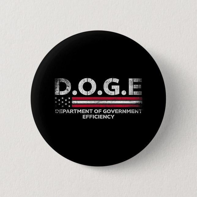 Doge D.o.g.e. Department Of Government Efficiency  Button (Front)