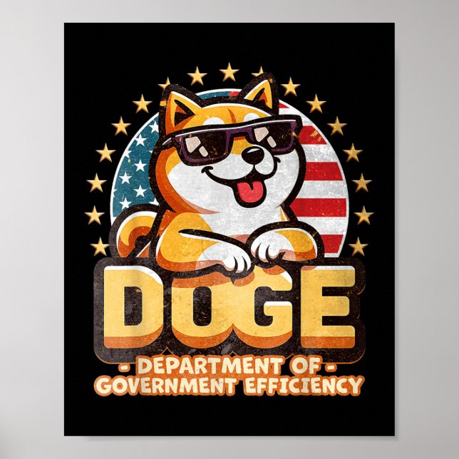 Doge D.o.g.e. Department Of Government Efficiency  Poster (Front)