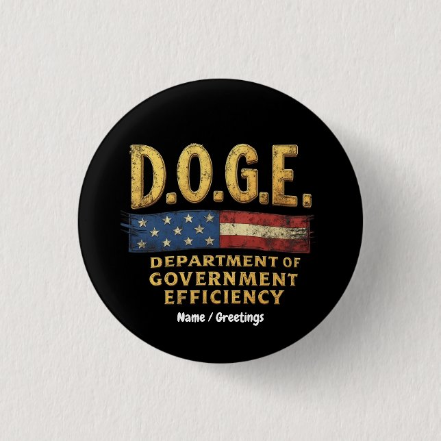 DOGE Department of Government Efficiency  Button (Front)