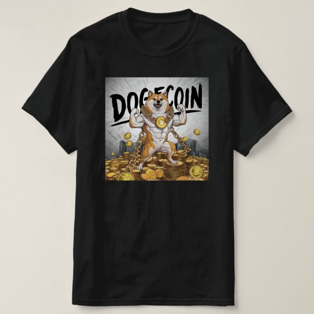 Doge Dog Black T-Shirt (Design Front)
