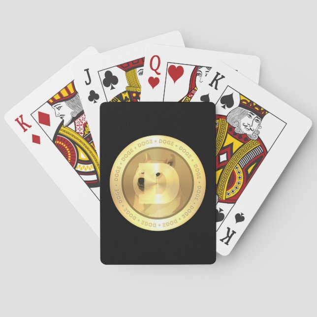 DOGE dogecoin : Gold Blank Playing Cards (Back)