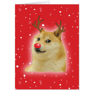 Doge Dogright Doggo Dog Christmas Meme Card red