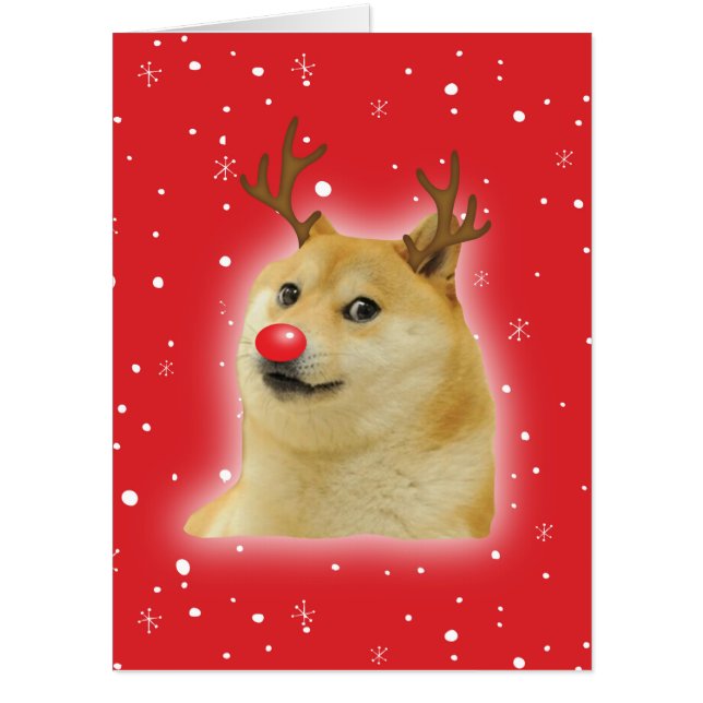 Doge Dogright Doggo Dog Christmas Meme Card red (Front)