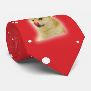 Doge Dogright Doggo Dog Christmas Meme Card red Neck Tie