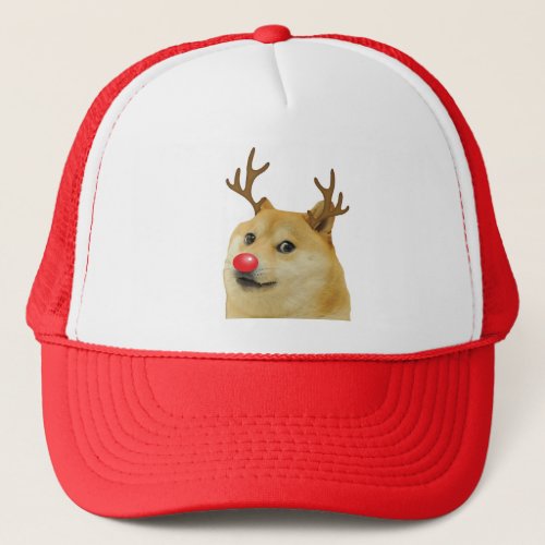 Doge Dogright Doggo Dog Christmas Meme Card red Trucker Hat
