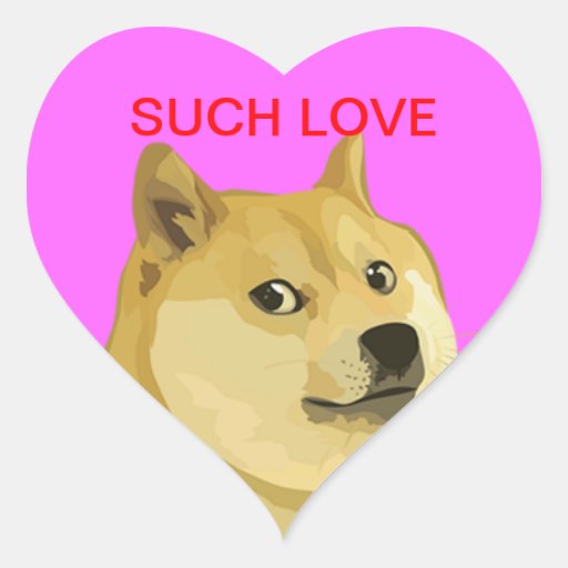 Doge Heart Stickers | Zazzle