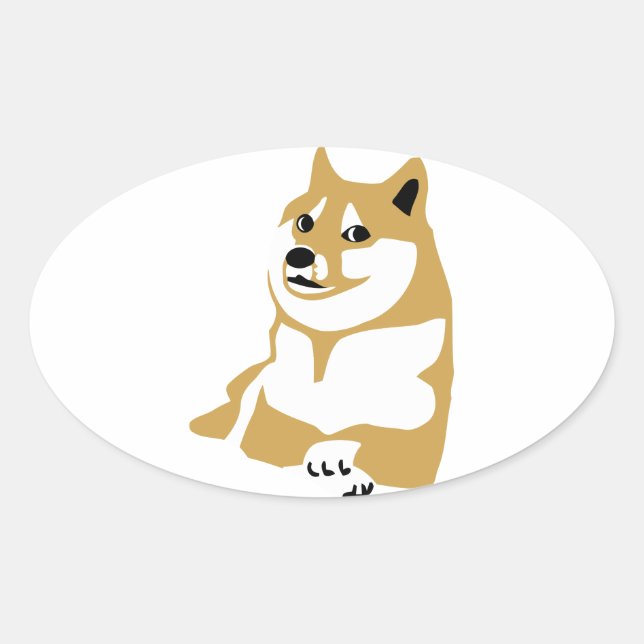Doge - internet meme oval sticker (Front)