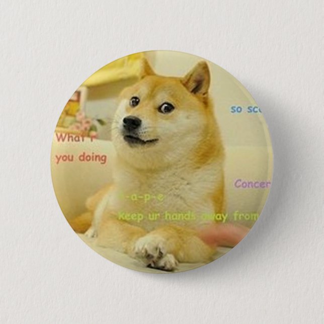 Doge Meme Button (Front)