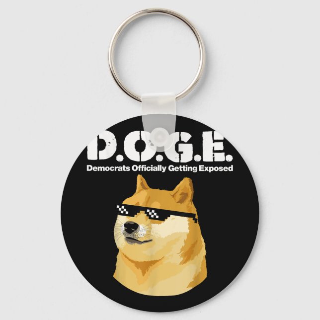 Doge Meme Democrats Officially Getting Exposed D.o Keychain (Front)