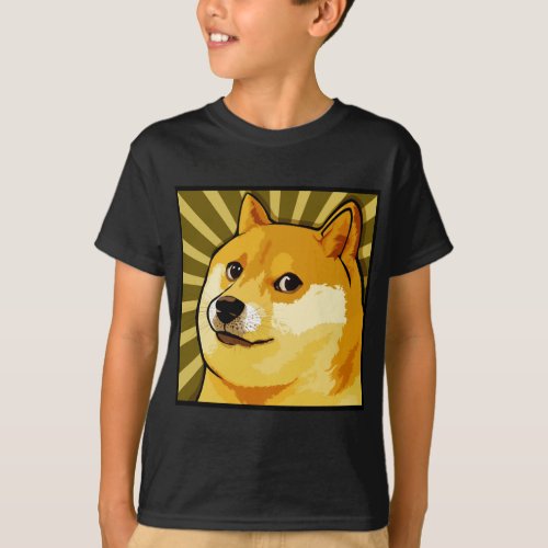 Doge Meme Square Doge Self Portrait T_Shirt