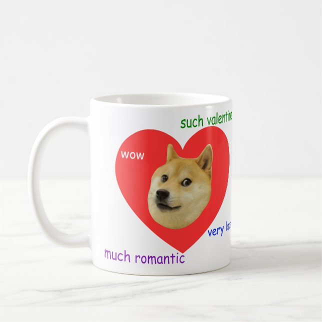 Doge Much Valentines Day Very Love Such Romantic Coffee Mug (Left)