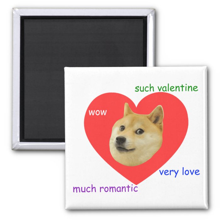 Doge Much Valentines Day Very Love Such Romantic Fridge Magnets