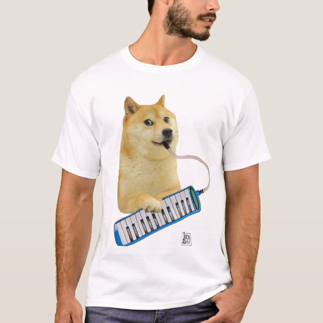 Doge Playing Melodica T-Shirt (Front)