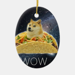 doge space taco meme ceramic ornament