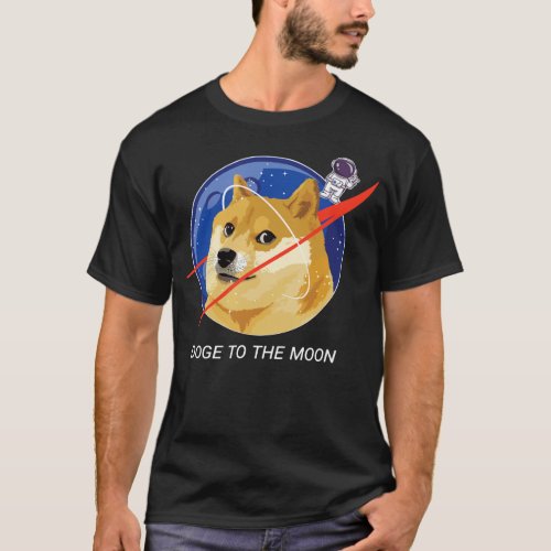 Doge To The Moon Astronaut NASA Shibu Inu Meme Dog T_Shirt