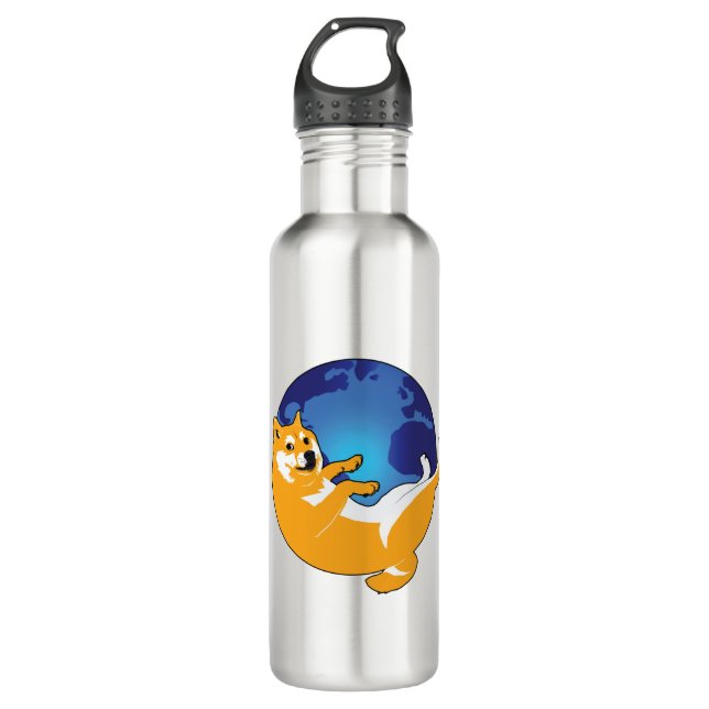 Doge Trolling Firefox Funny Meme Stainless Steel Water Bottle (Front)