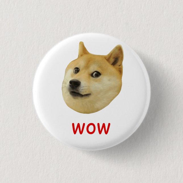 Doge Very Wow Much Dog Such Shiba Shibe Inu Button (Front)