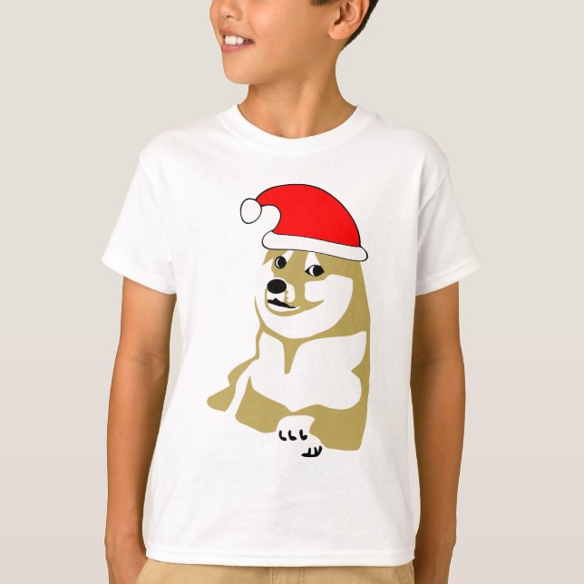 doge wow meme very xmas such hat many santa T-Shirt (Front)