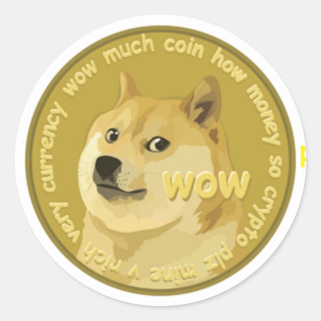 Dogecoin accessories- The Chatty Shiba Inu Classic Round Sticker (Front)