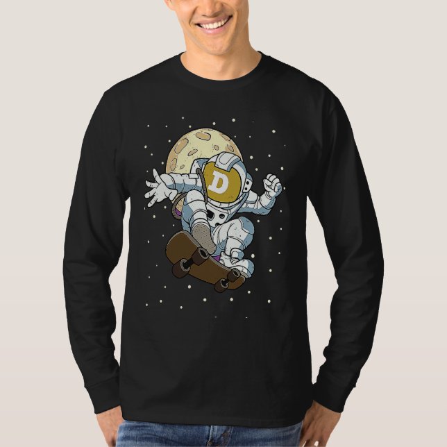 Dogecoin Astronaut  Blockchain Dogecoin To The Moo T-Shirt (Front)