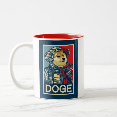 Dogecoin Astronaut Doge To The Moon Crypto Funny Two_Tone Coffee Mug