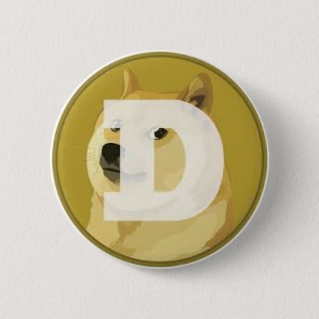 dogecoin botom pinback button (Front)