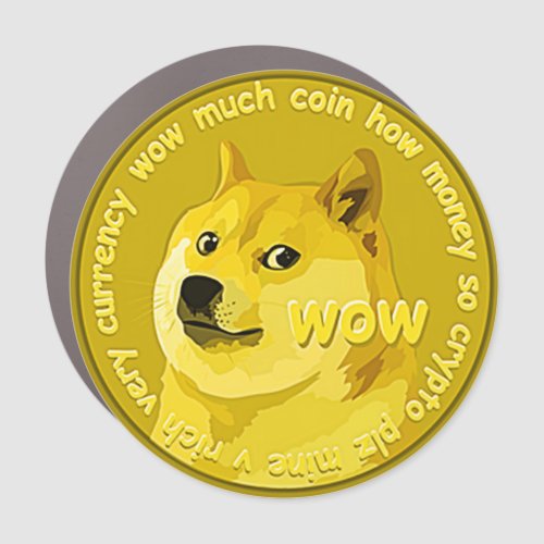 Dogecoin coin cryptocurrency car magnet