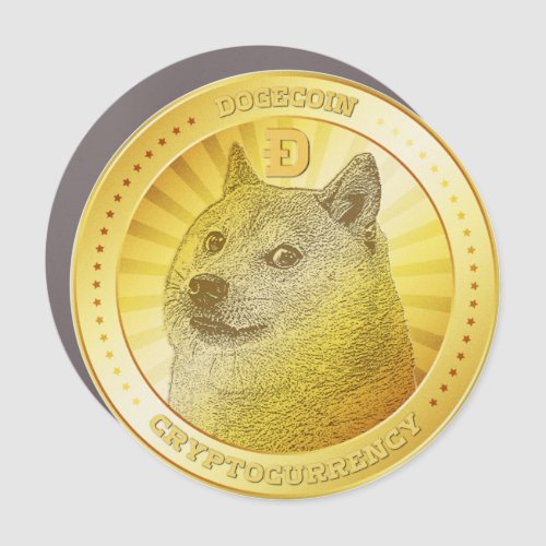 Dogecoin coin cryptocurrency car magnet