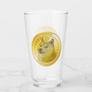 Dogecoin coin cryptocurrency glass