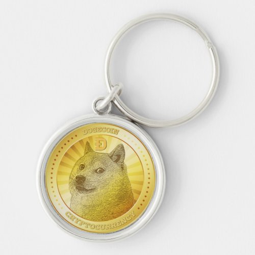 Dogecoin coin cryptocurrency keychain