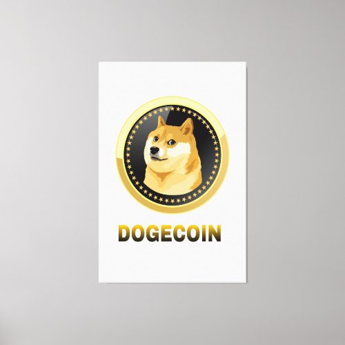 Dogecoin crypto currency doge to the moon 14 canvas print