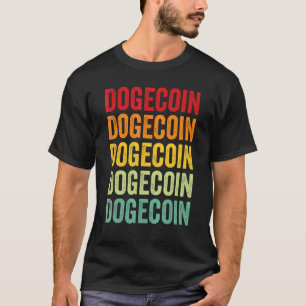 Dogecoin Crypto Rainbow Text Design T-Shirt