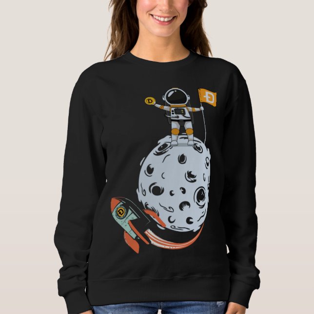 Dogecoin Cryptocurrency Crypto Doge to the moon Sweatshirt (Front)